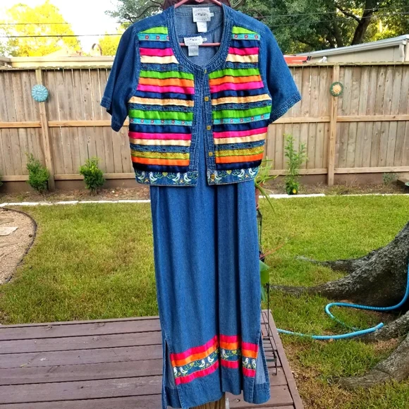 Country Wear Casuals | Dresses | Vintage Country Wear Casuals Denim Dress  Set M | Poshmark